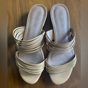 Madewell 8 8.5 leather strapped flat sandals tan